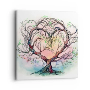 Quadro em tela - Juntos contra os vendavais - 40x40 cm