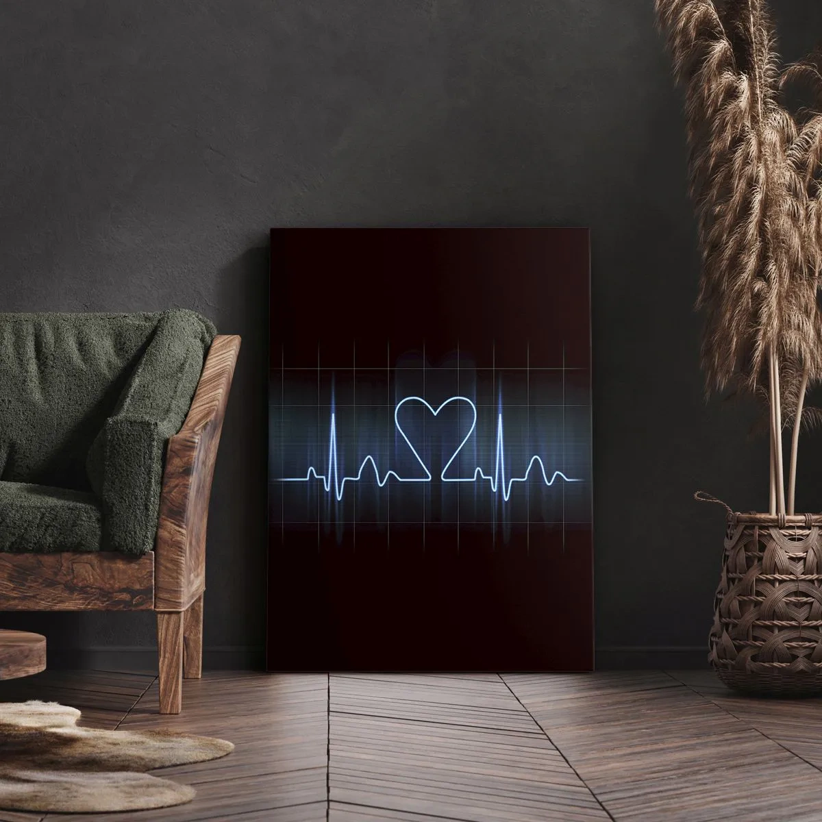 Quadro em tela - No ritmo do coração - 55x100 cm