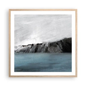 Pôster com moldura de carvalho claro - Água – terra: choque dos elementos - 60x60 cm