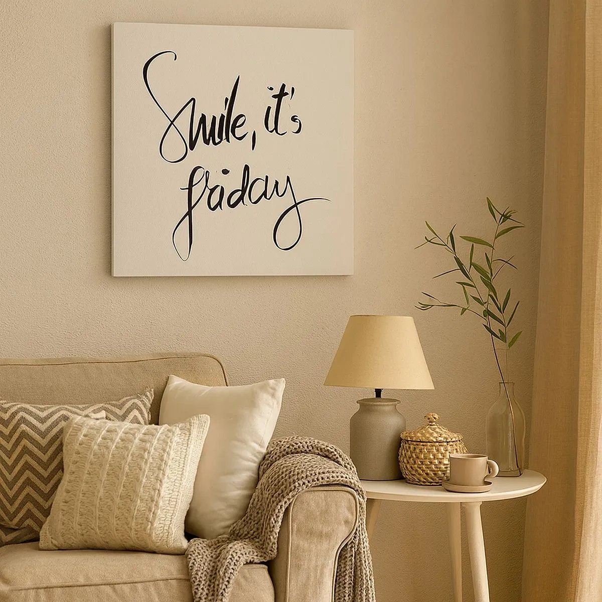 Quadro em tela - Verdadeira alegria - 30x30 cm