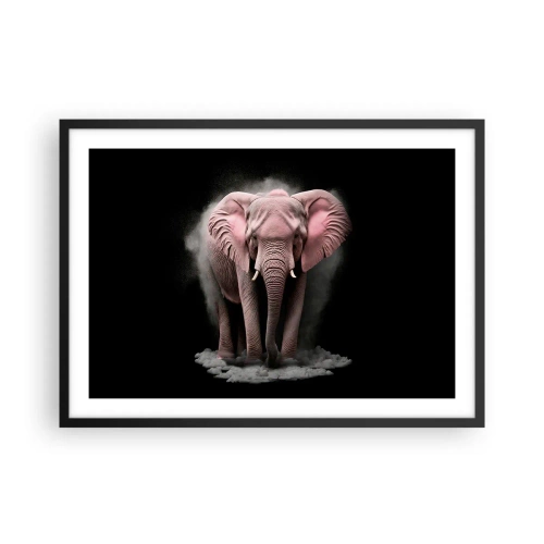 Pôster com moldura preta - Não pense em um elefante rosa! - 70x50 cm