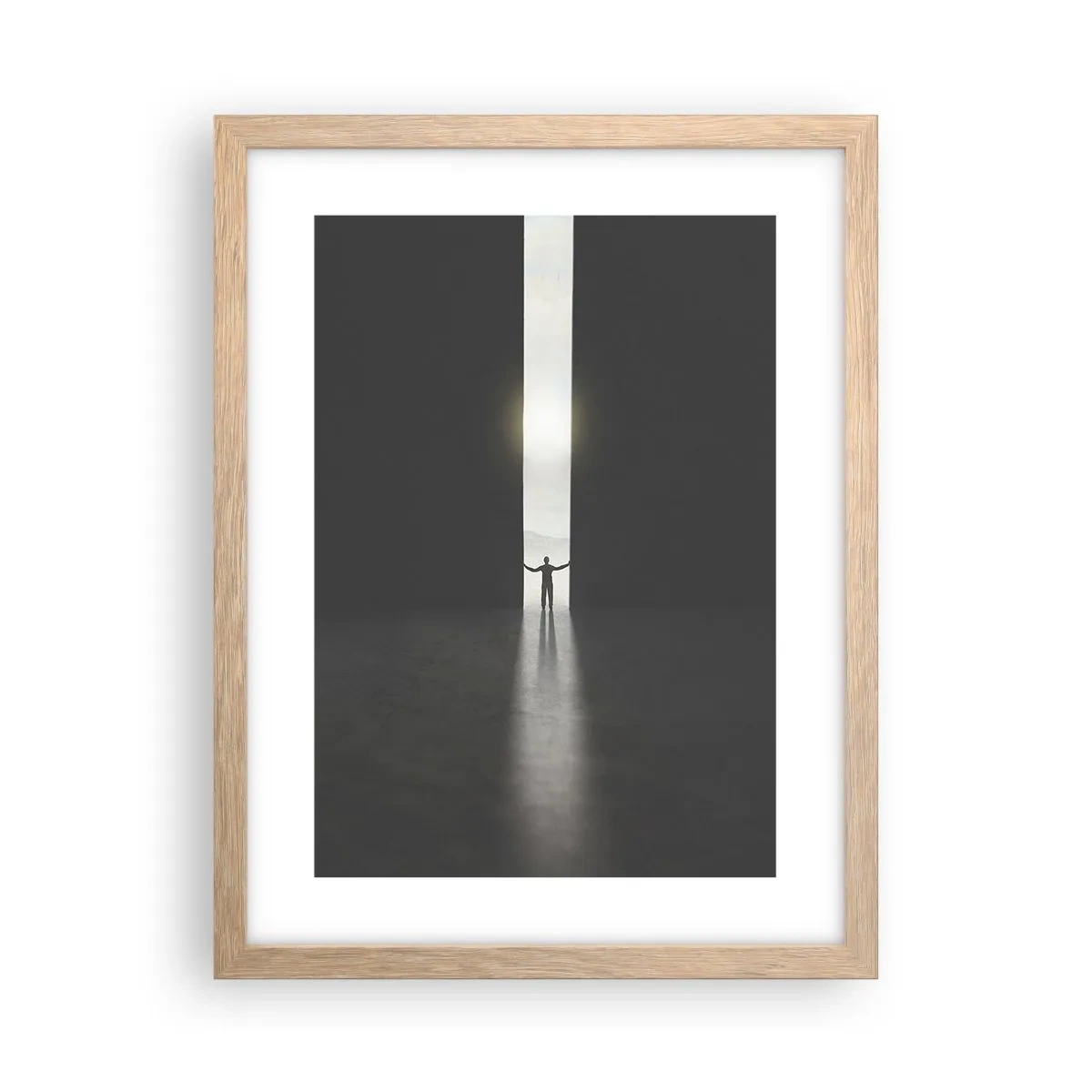 Pôster com moldura de carvalho claro - Um passo para um futuro brilhante - 30x40 cm