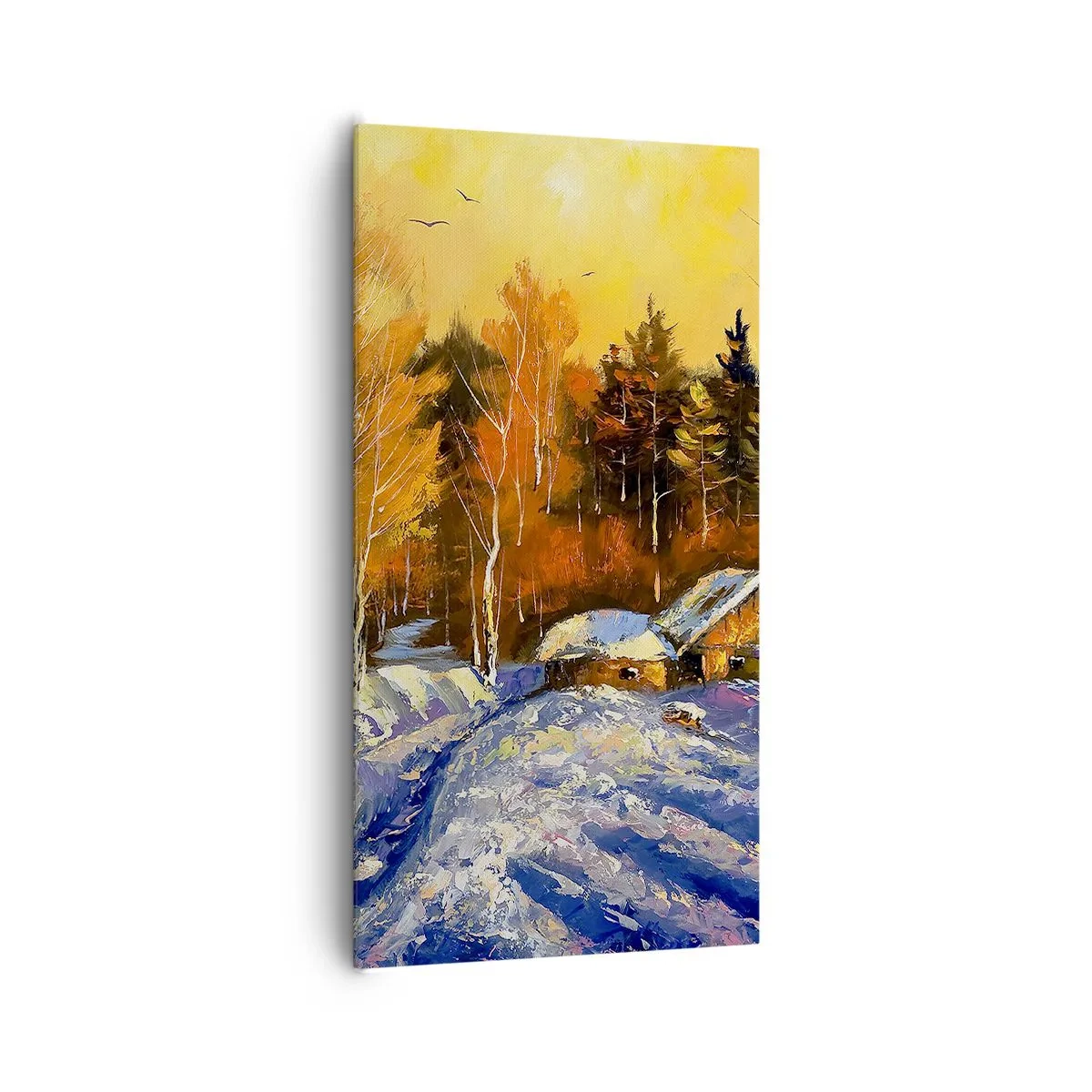 Quadro em tela - Impressão de inverno ao sol - 65x120 cm