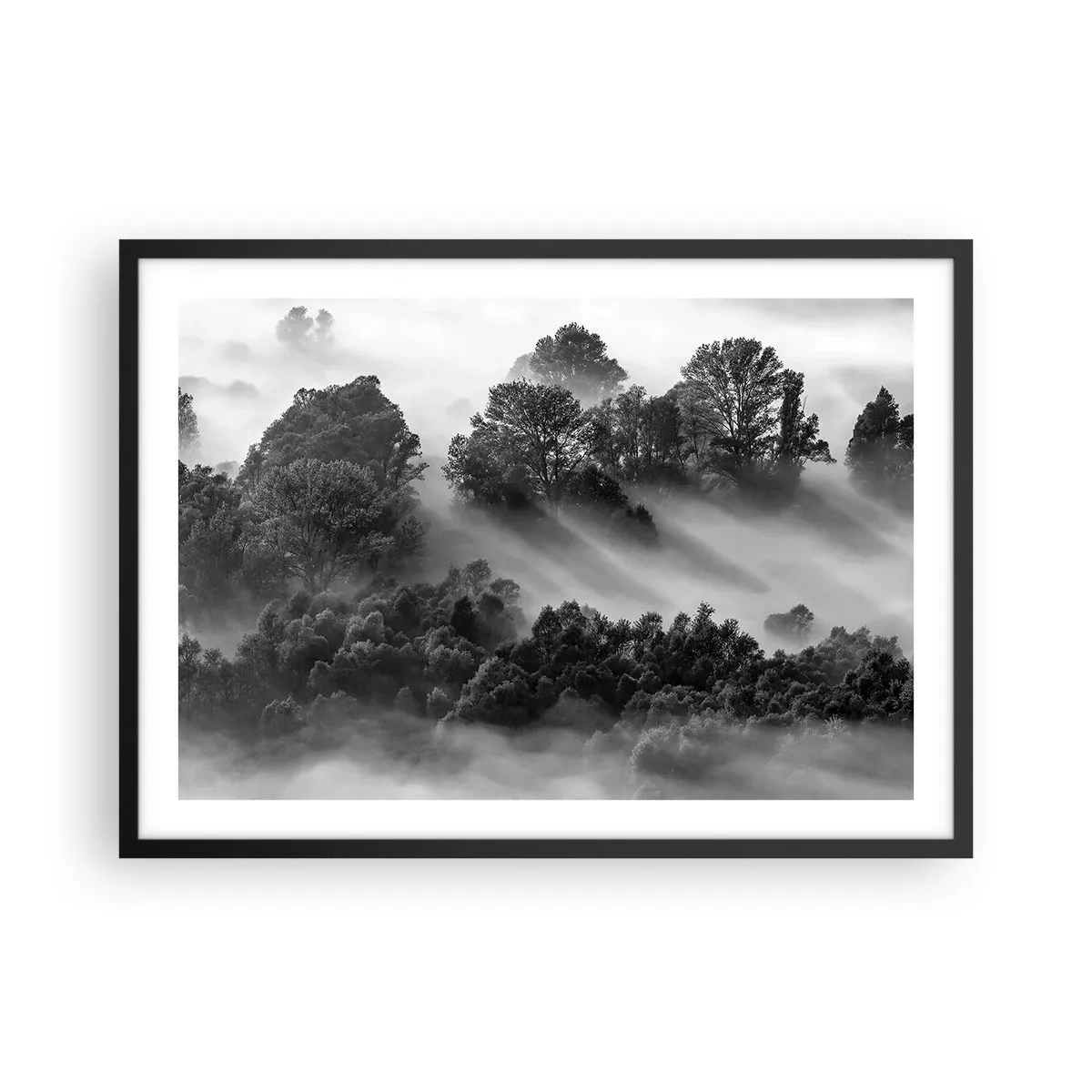 Pôster com moldura preta - Levantar-se do sono - 70x50 cm