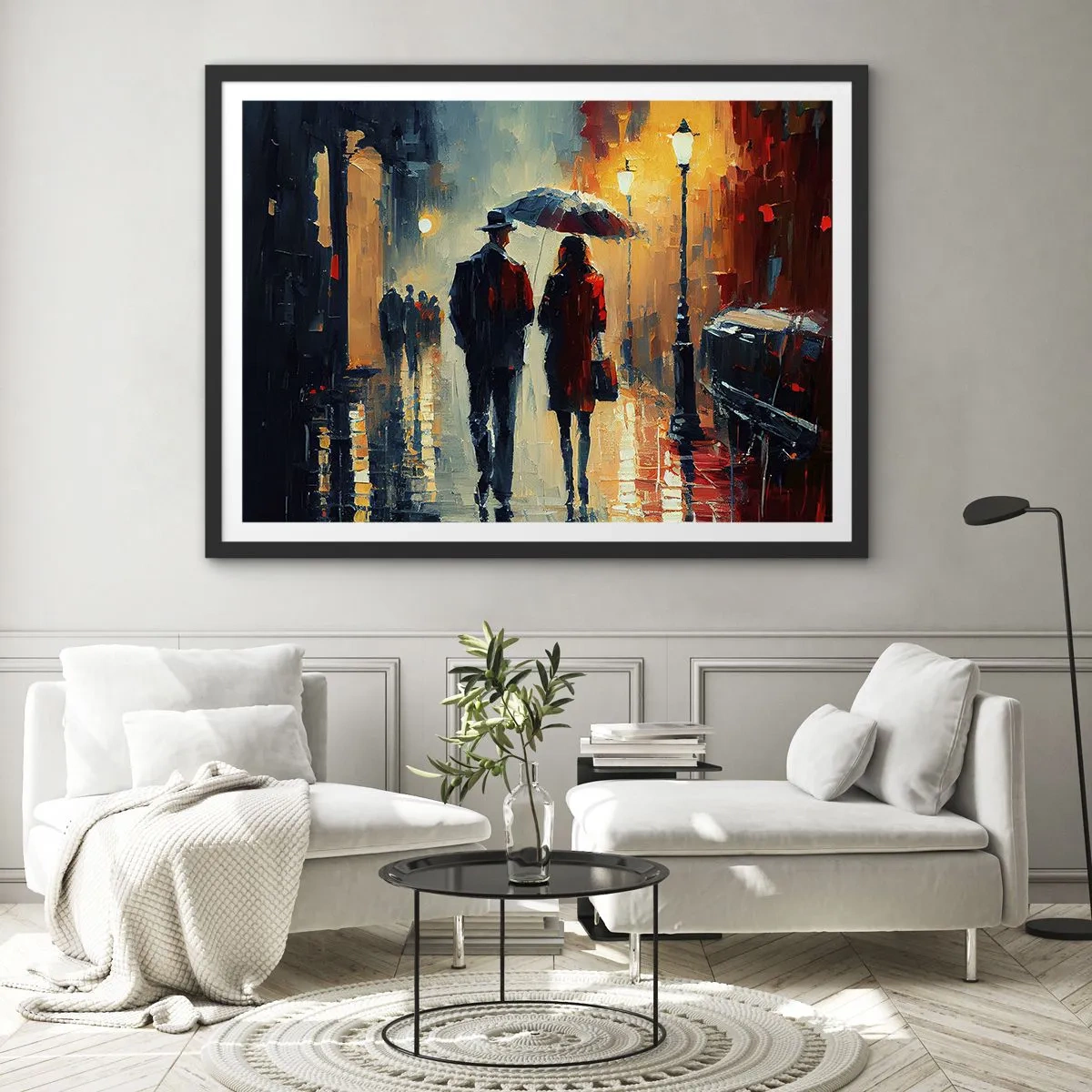 Pôster com moldura preta - História de amor urbano - 40x30 cm