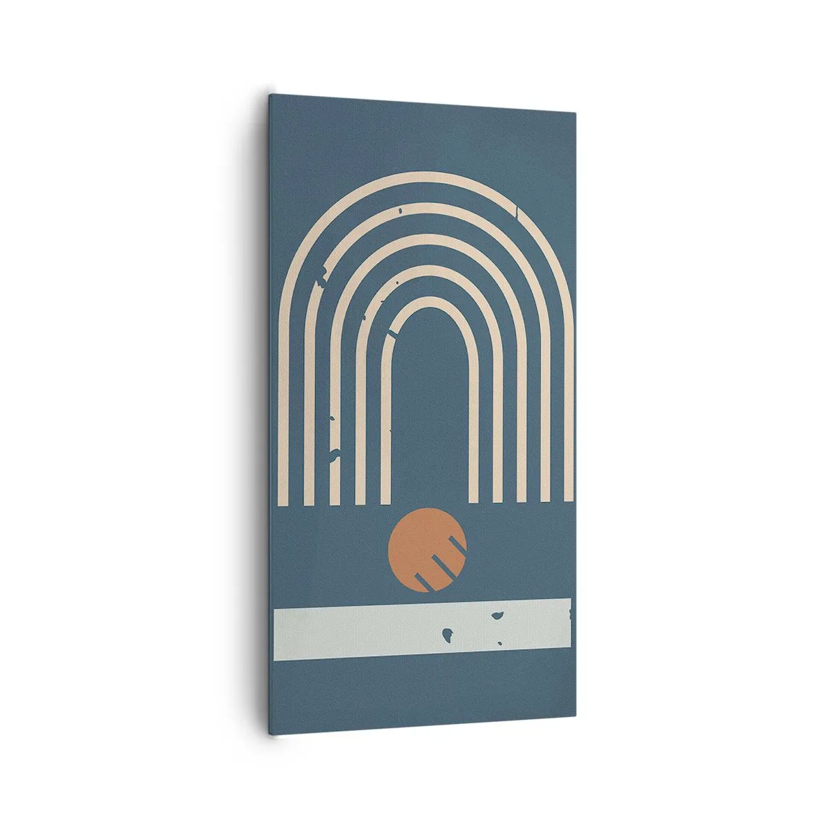 Quadro em tela - Geometria em azul marinho - 65x120 cm