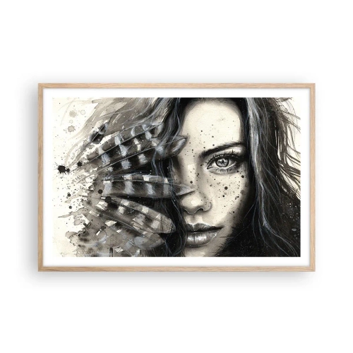 Pôster com moldura de carvalho claro - Beleza selvagem - 91x61 cm