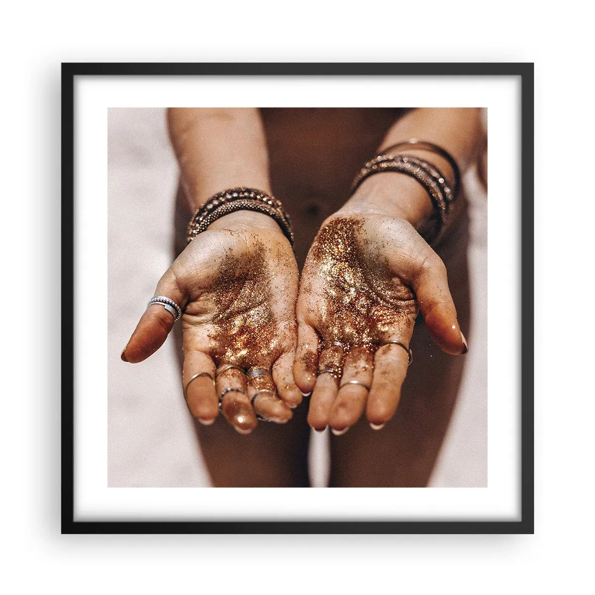 Pôster com moldura preta - Um presente para si - 50x50 cm