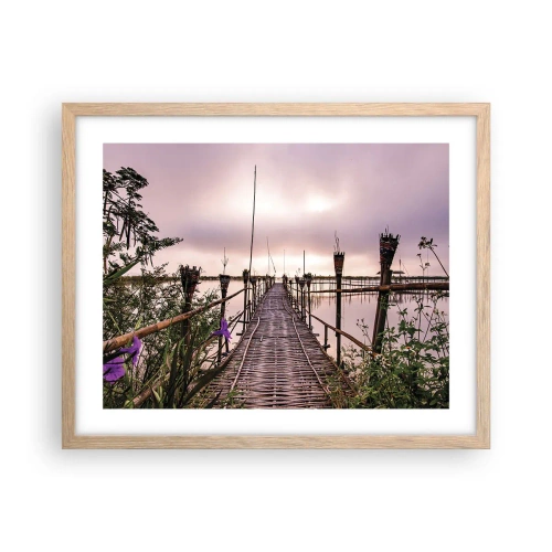 Pôster com moldura de carvalho claro - Paz e tranquilidade da Ásia - 50x40 cm