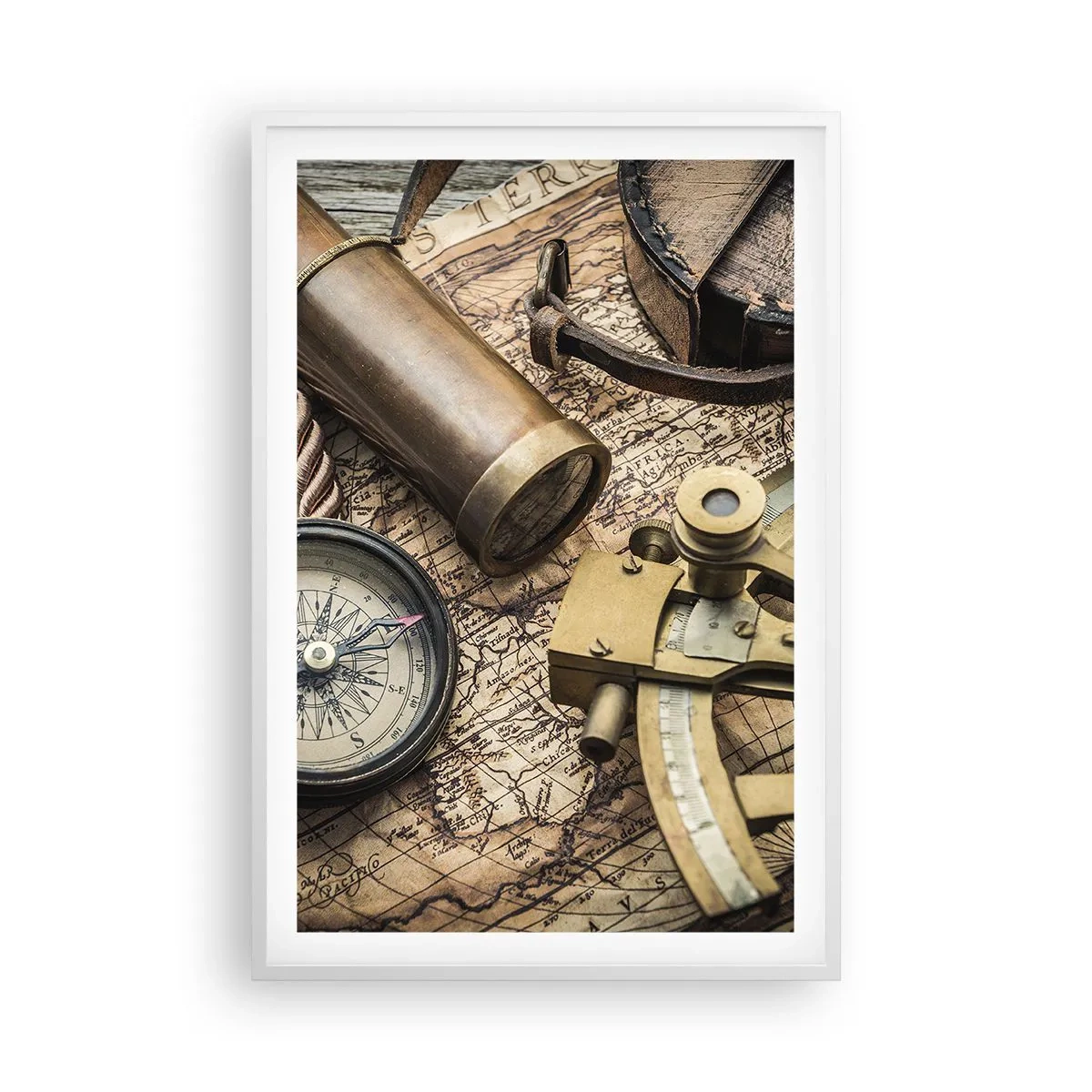 Pôster em moldura branca - Definir um rumo - 61x91 cm