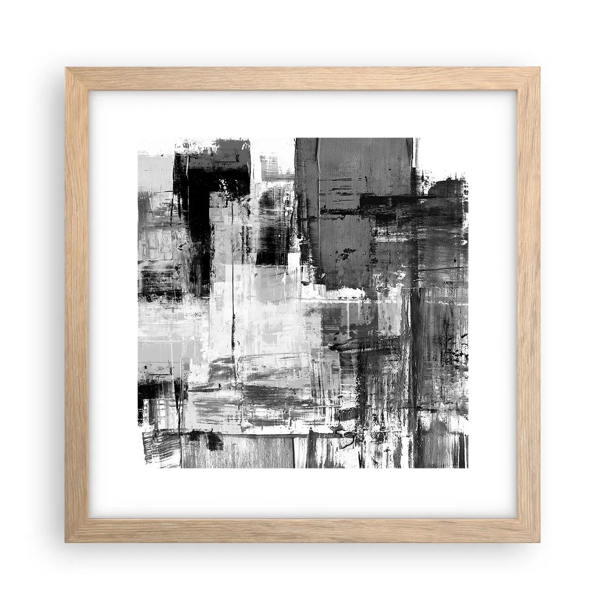 Pôster com moldura de carvalho claro - O cinza é lindo - 30x30 cm