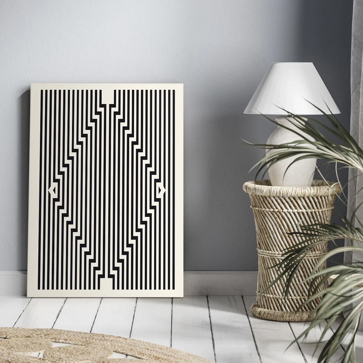 Quadro em tela - Ilusão geométrica - 45x80 cm