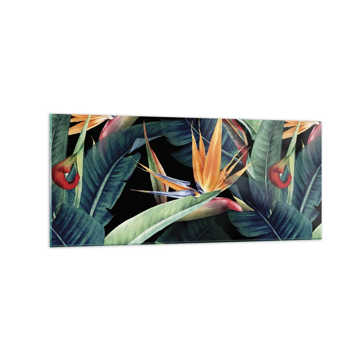 Quadro em vidro - Flores ardentes dos trópicos - 120x50 cm