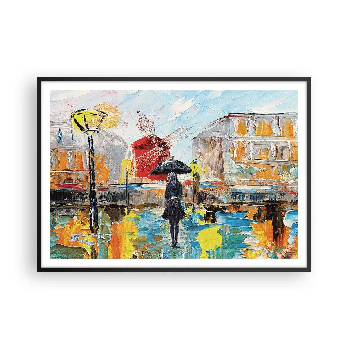 Pôster com moldura preta - Lendas parisienses - 100x70 cm