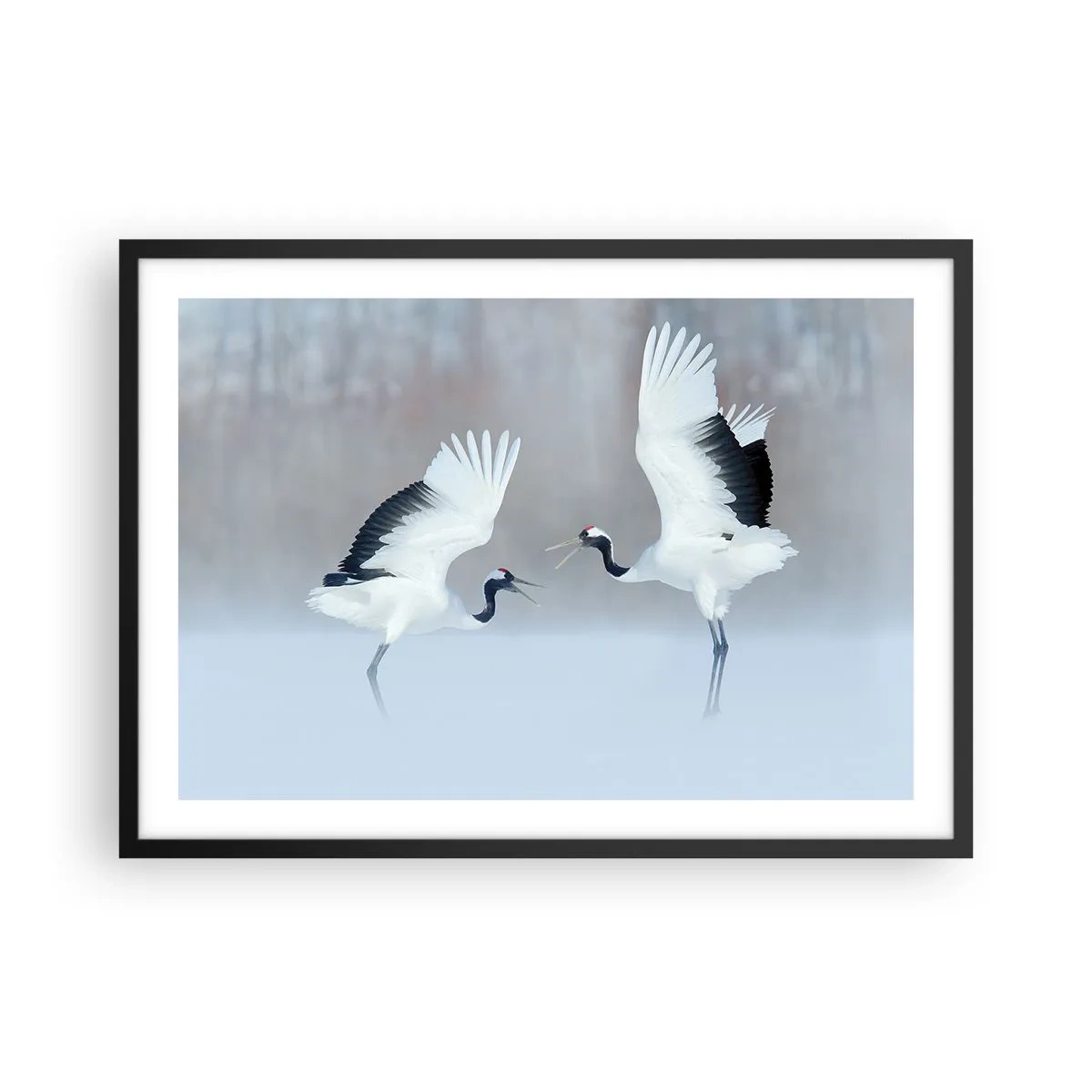 Pôster com moldura preta - Dança no nevoeiro - 70x50 cm