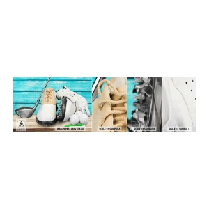 Amostra de papel de parede autocolante Deluxe Sticker - Está tudo pronto - Golfe, Esporte, Sapatos de golfe - 100x30 cm