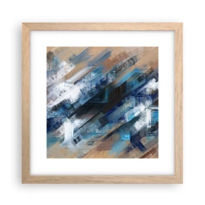 Pôster com moldura de carvalho claro - Numa diagonal azul - 30x30 cm