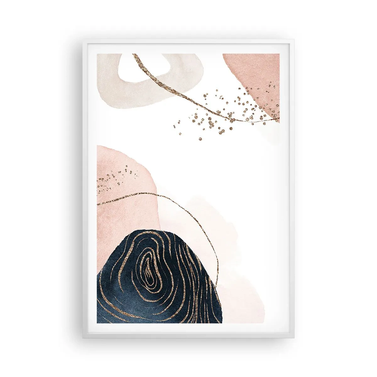 Pôster em moldura branca - Tudo flui - 70x100 cm