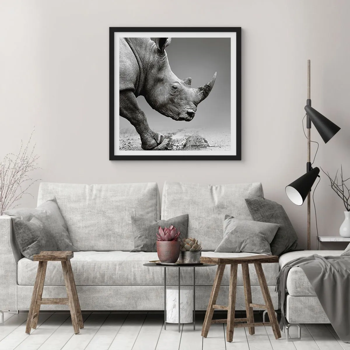 Pôster com moldura preta - Força imparável - 60x60 cm