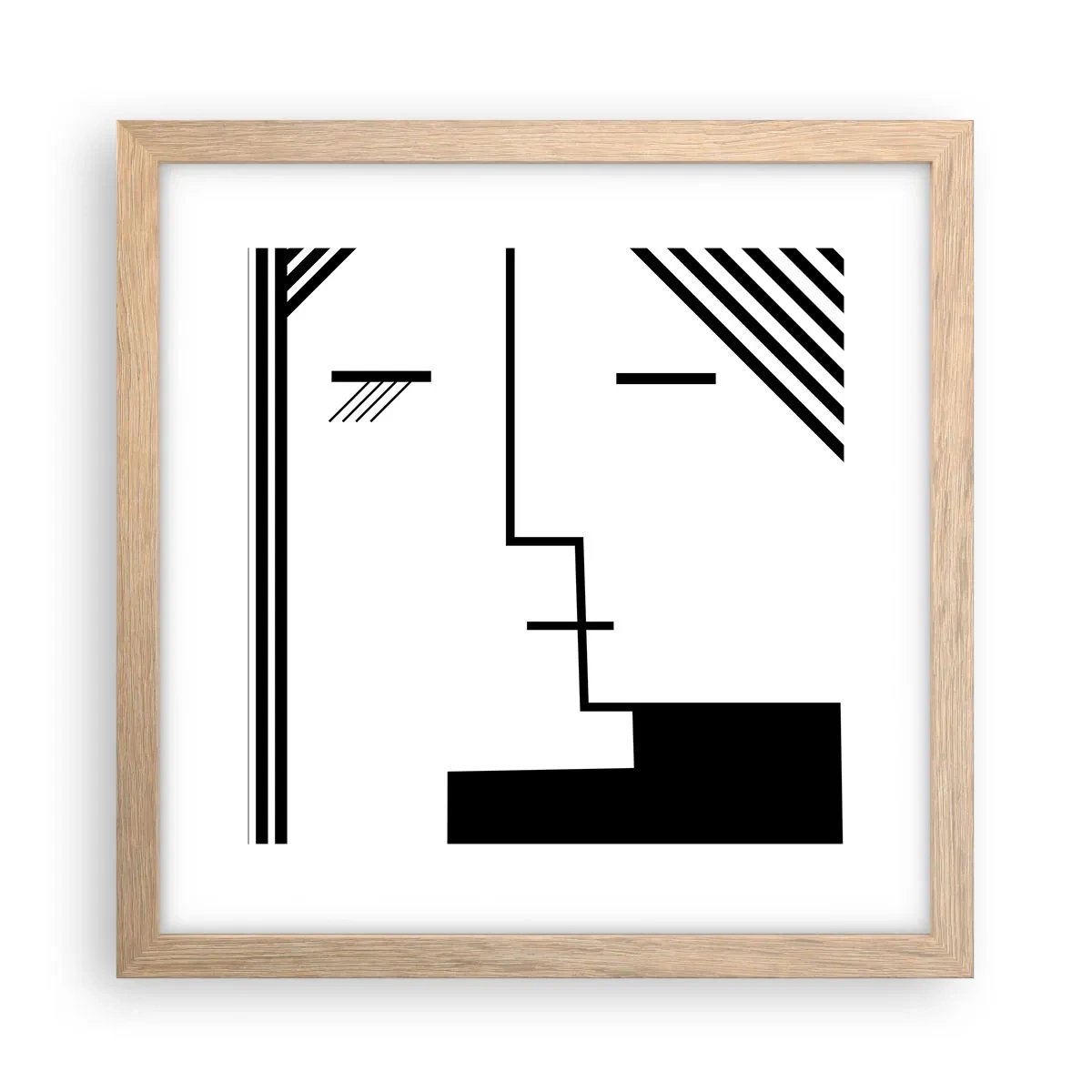 Pôster com moldura de carvalho claro - Apenas um beijo - 30x30 cm