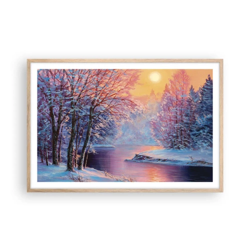 Pôster com moldura de carvalho claro - Cores do inverno - 91x61 cm