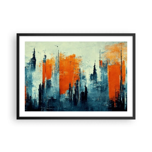 Pôster com moldura preta - Paisagem moderna - 70x50 cm