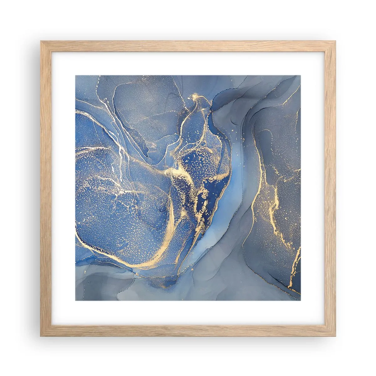 Pôster com moldura de carvalho claro - Pó dourado - 40x40 cm