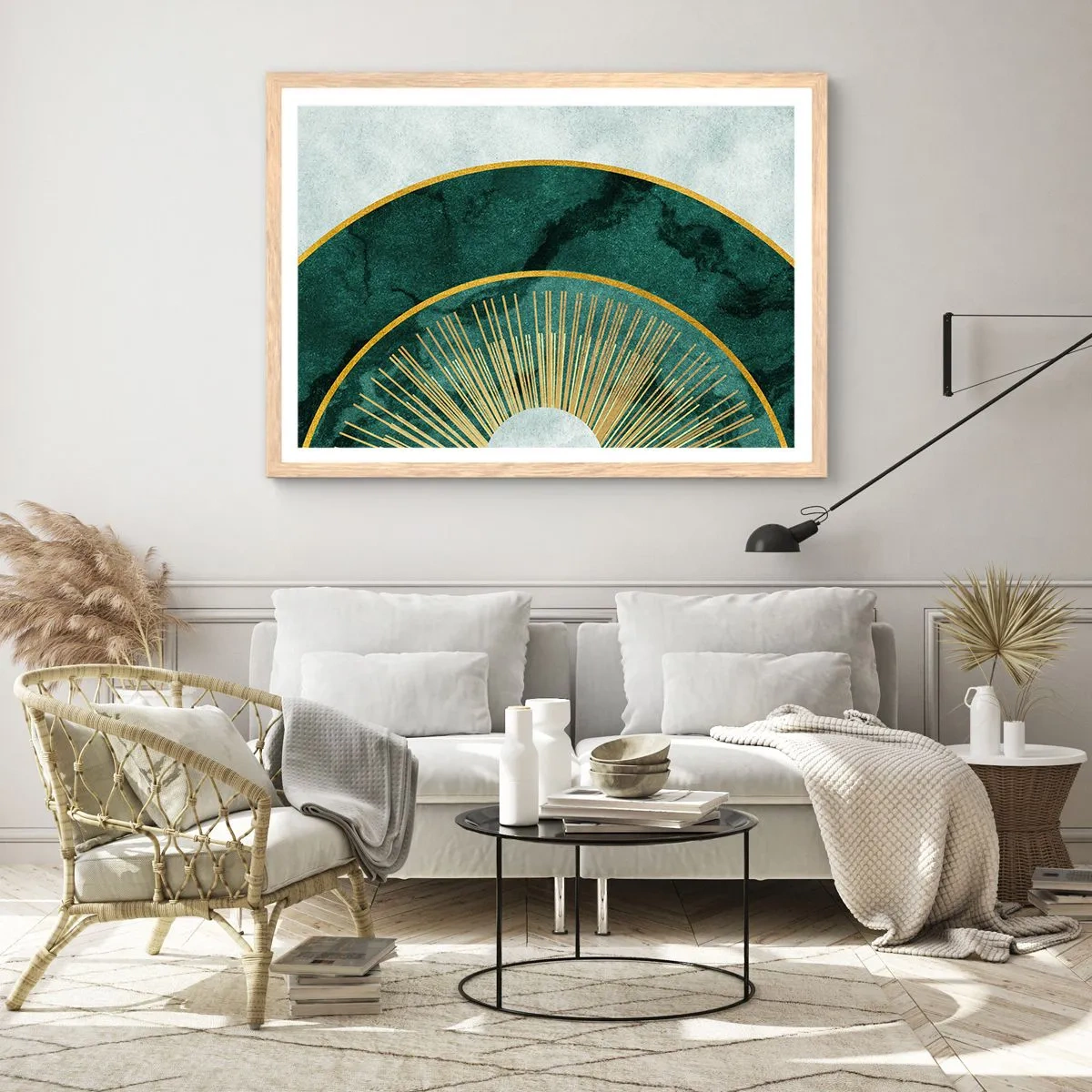 Pôster com moldura de carvalho claro - Outro sistema solar - 100x70 cm