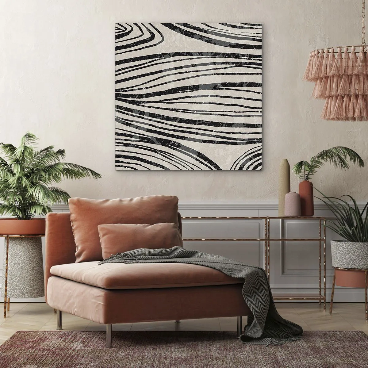 Quadro em tela - Piscina em linha - 60x60 cm