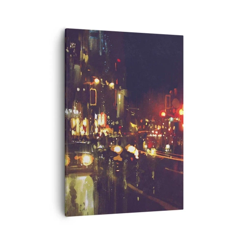 Quadro em tela - Imerso nas luzes da noite - 50x70 cm
