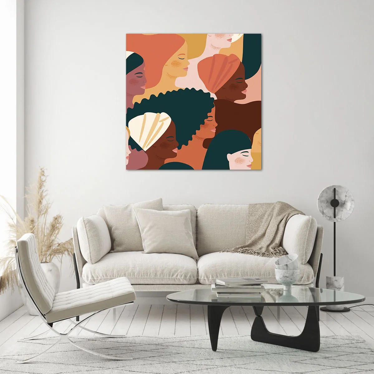 Quadro em vidro - Apenas feminilidade - 70x70 cm