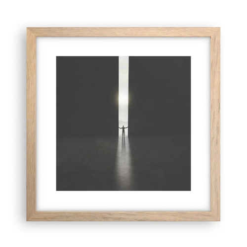 Pôster com moldura de carvalho claro - Um passo para um futuro brilhante - 30x30 cm