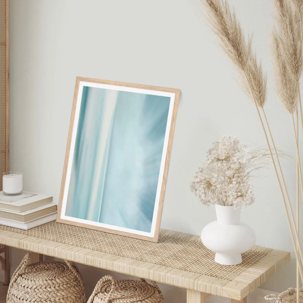 Pôster com moldura de carvalho claro - Paz ao horizonte - 61x91 cm