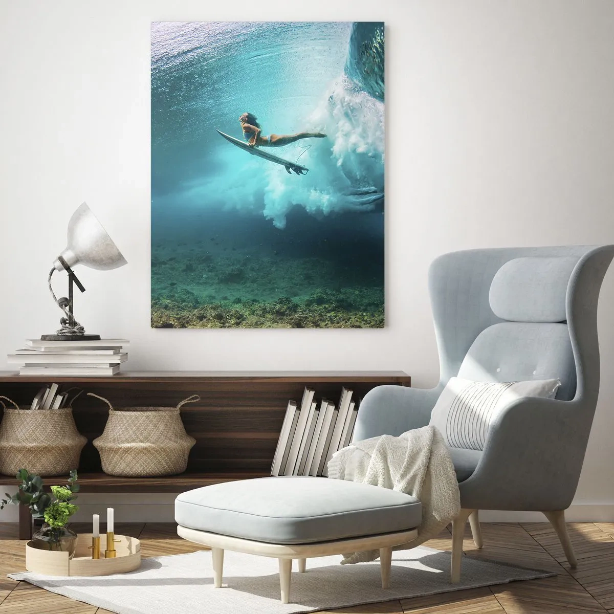 Quadro em vidro - O mundo subaquático - 50x70 cm