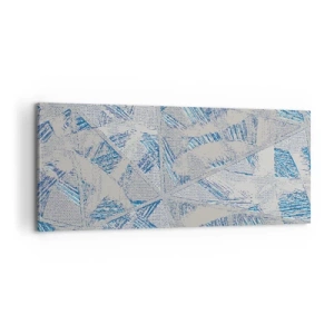 Quadro em tela - Em um labirinto azul e cinza - 100x40 cm