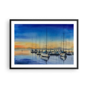Pôster com moldura preta - Fim de um bom dia - 70x50 cm