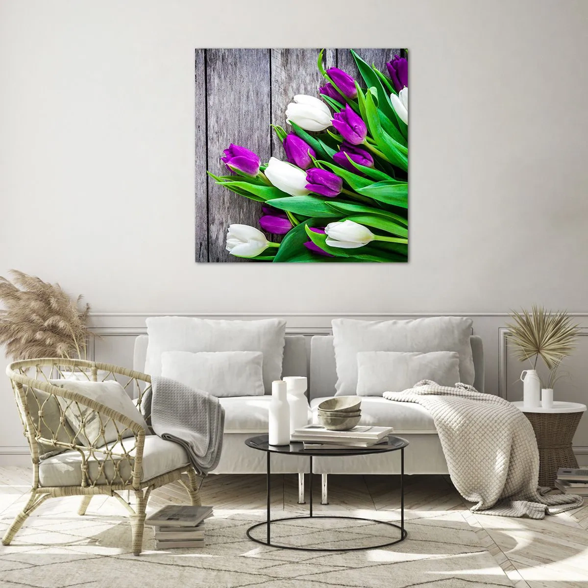 Quadro em vidro - No dia do feriado da primavera - 60x60 cm