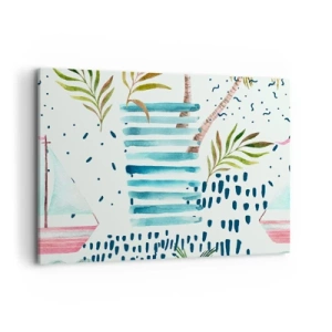 Quadro em tela - Férias sob as palmeiras - 120x80 cm