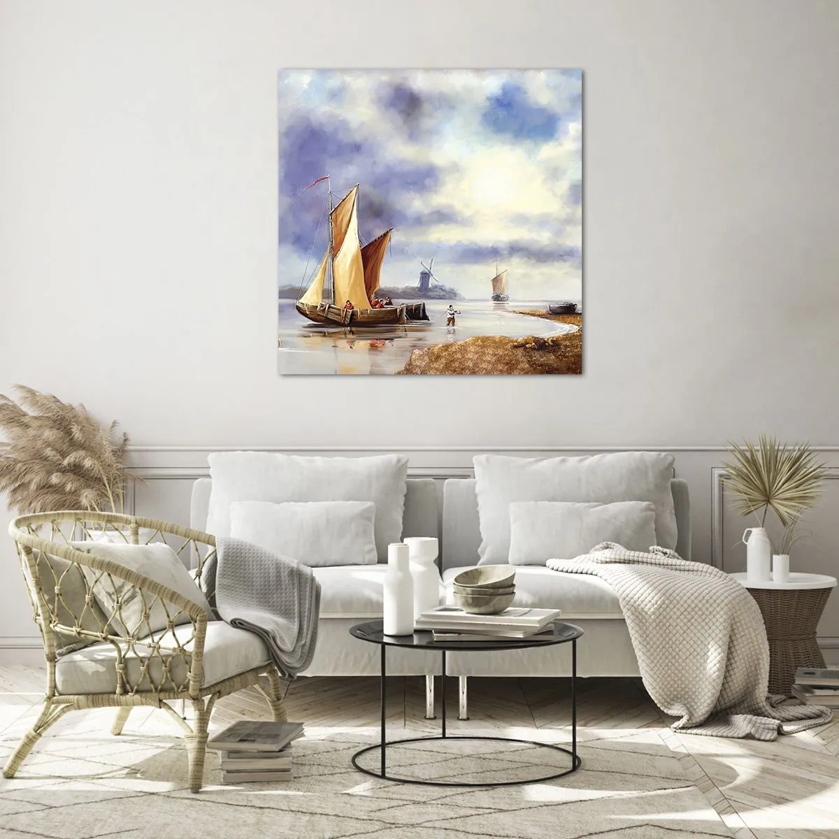Quadro em vidro - O regresso dos marinheiros - 30x30 cm