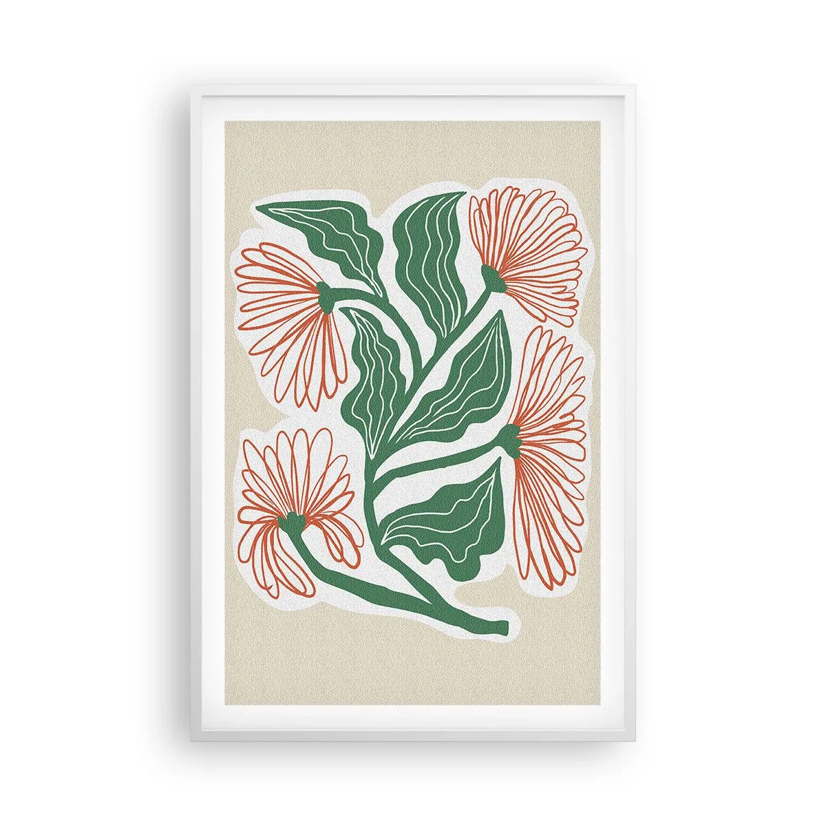 Pôster em moldura branca - Folclórico e moderno - 61x91 cm