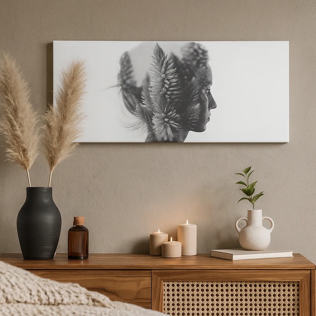 Quadro em tela - A senhora do pinhal - 30x30 cm