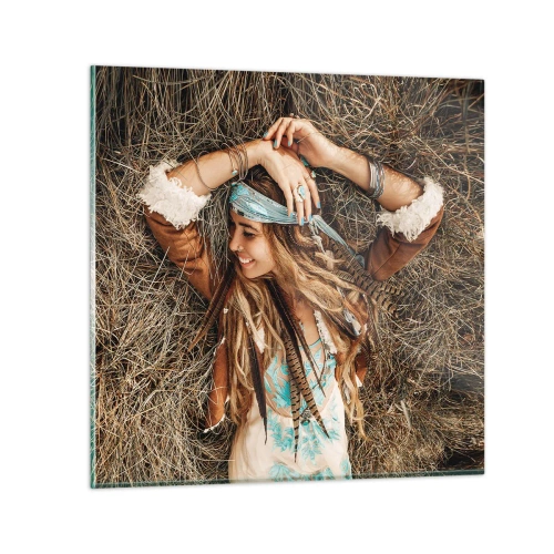 Quadro em vidro - A caminho do verão do amor - 60x60 cm