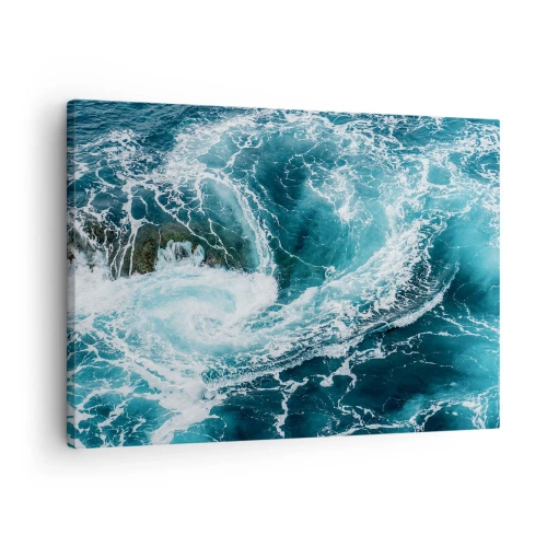 Quadro em tela - Redemoinho oceânico dinâmico - 70x50cm - Portões para o Interior da Terra - Decoração de parede moderna para a sala de estar e quarto ARTTOR