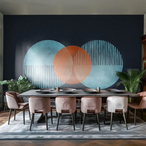 Papel de Parede Autocolante Deluxe Sticker - Obras de arte simétricas - Abstração, Pedaço, Padrão Geométrico - 250x175 cm