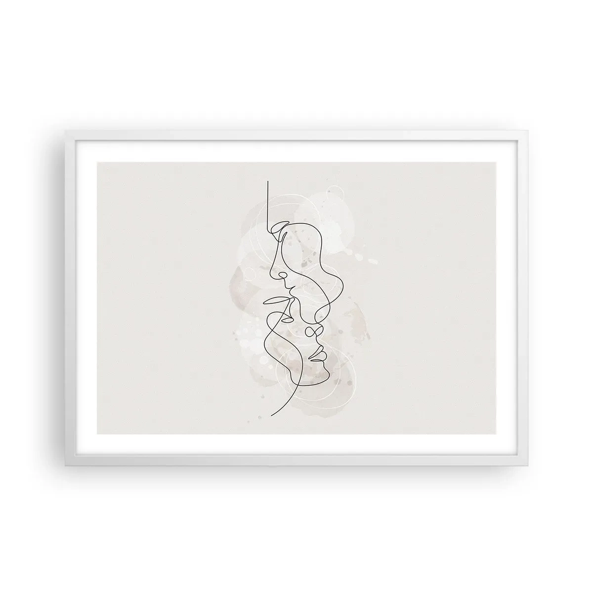 Pôster em moldura branca - Emaranhados num abraço - 70x50 cm