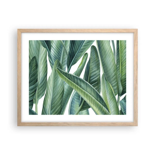 Pôster com moldura de carvalho claro - O próprio verde - 50x40 cm