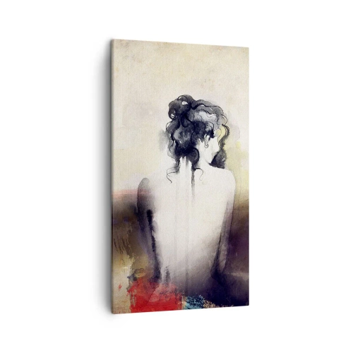 Quadro em tela - Linhas suaves, formas ovais - 45x80 cm
