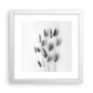 Pôster em moldura branca - Grama fofa - 30x30 cm