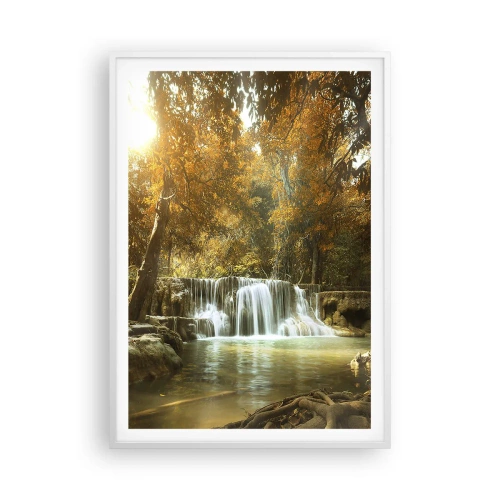 Pôster em moldura branca - A cascata do parque - 70x100 cm
