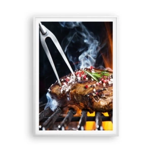 Pôster em moldura branca - Suculenta e de bom cheiro - 70x100 cm